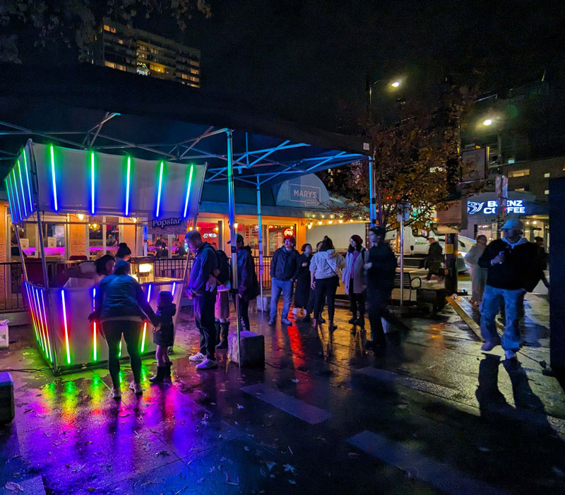 Popstar LED interactive art installation at Lumiere Festival in Vancouver 2023