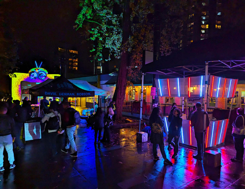Popstar LED interactive art installation at Lumiere Festival in Vancouver 2023