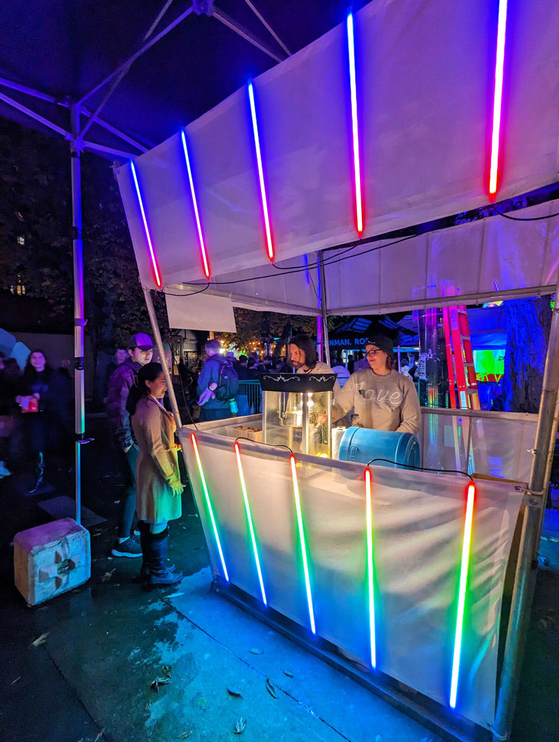 Popstar LED interactive art installation at Lumiere Festival in Vancouver 2023