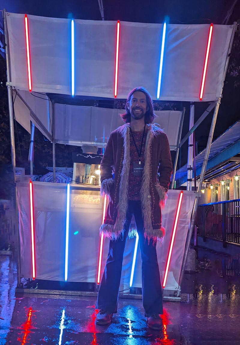 Popstar LED interactive art installation at Lumiere Festival in Vancouver 2023